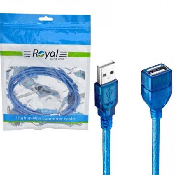 کابل افزایش طول 1.5 متری USB شیلد دار رویال ROYAL