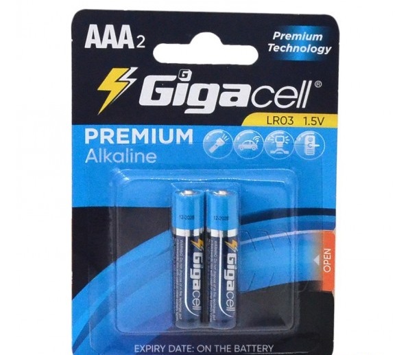باتری نیم قلمی گیگاسل (Gigacell) مدل PREMIUM ALKALINE LR03 AAA4