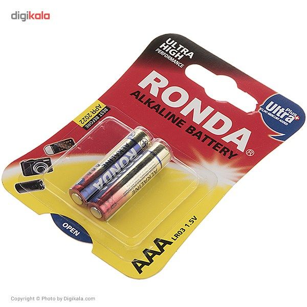 باتری نیم قلمی روندا مدل Ultra Plus Alkaline بسته 2 عددی