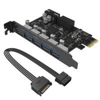 هاب USB3.0 پنج پورت PCI-E اوریکو مدل PVU3-5O2I-V1