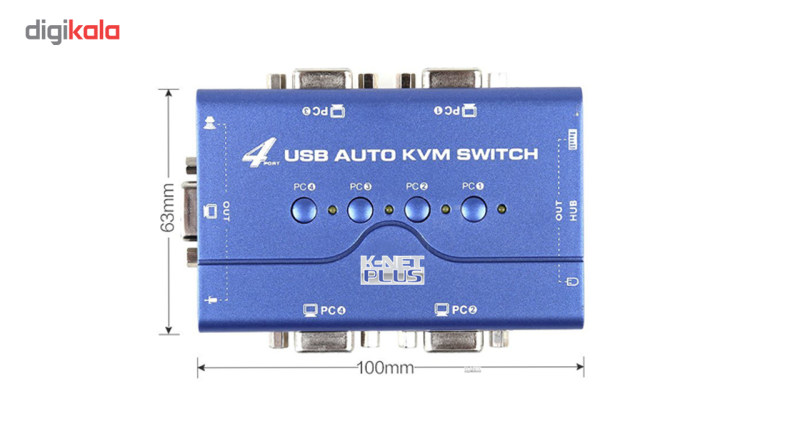 سوییچ VGA KVM چهار پورت USB کی نت پلاس مدلKPU624