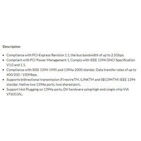 کارت تبدیل PCI به 1394 مدل VIA VT6315N