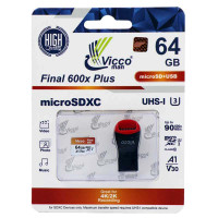 کارت حافظه microSDHC ویکو من مدل Extre600X کلاس 10 استاندارد UHS-I U3 سرعت 90MBps ظرفیت 64گیگابایت همراه با کارت خوان