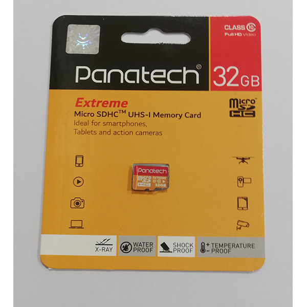 کارت حافظه microSDHC پاناتک مدل Extreme کلاس 10 استاندارد UHS-I U1 سرعت 30MBps ظرفیت 32 گیگابایت