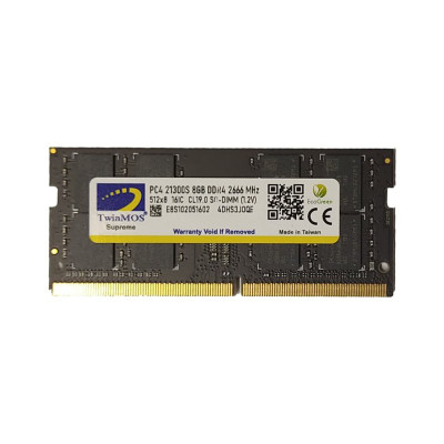 رم لپ تاپ DDR4 تک کاناله 2666 مگاهرتز CL19 تواینموس مدل E8S102051602 ظرفیت 8 گیگابایت